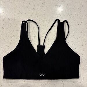 ALO Yoga Black V-Neck Sports Bra